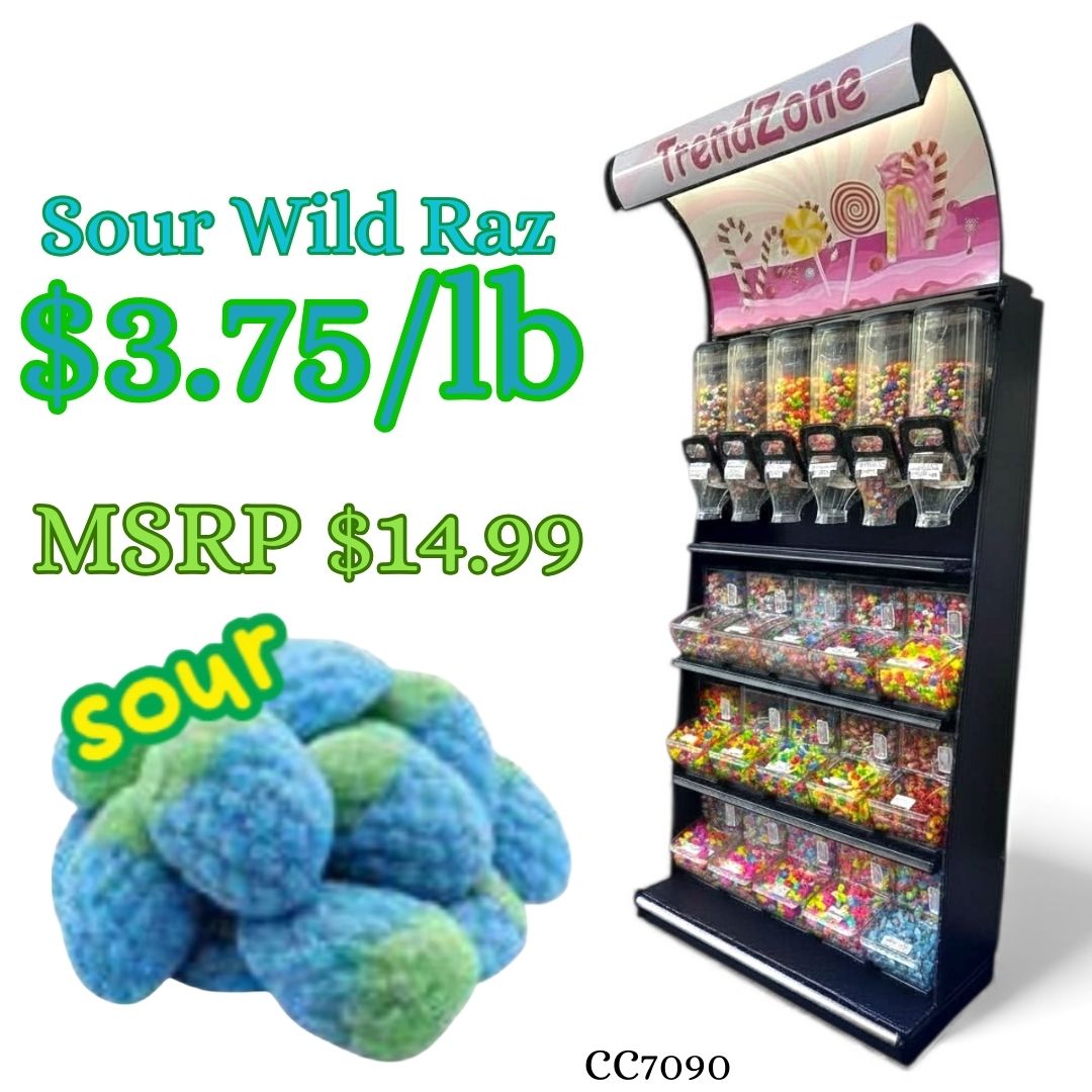 Bulk Candy Gummies β Sour! Wild Raspberries - Case of 26.45 lb