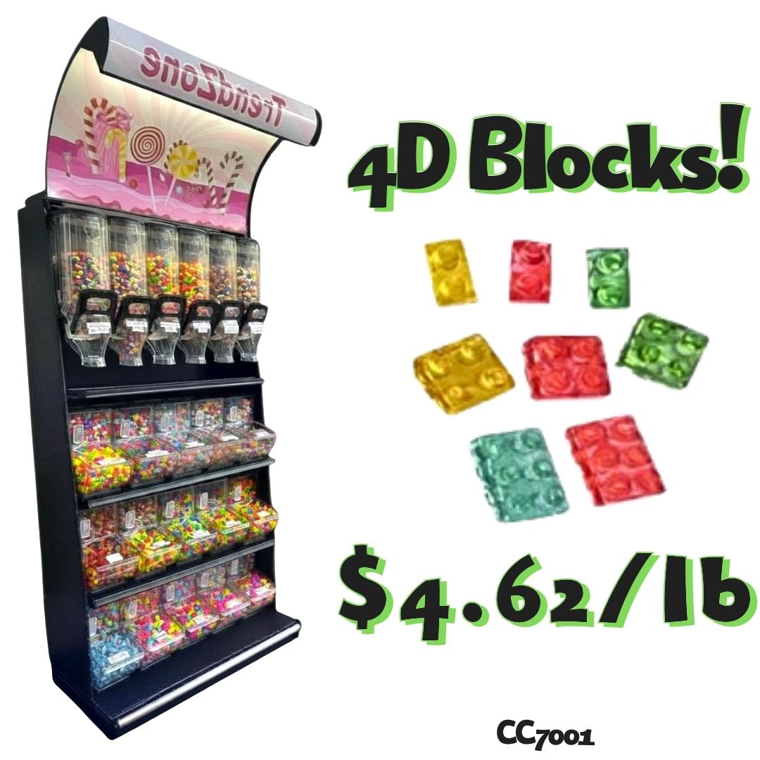 Bulk Candy Gummies β 4D Blocks Case of 26.4lb