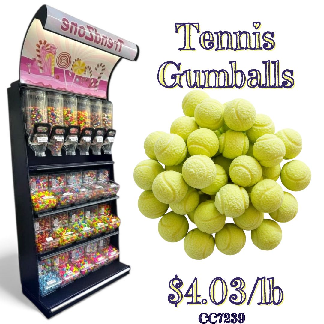 Bulk Candy Gumballs β Tennis- Case of 22 lb