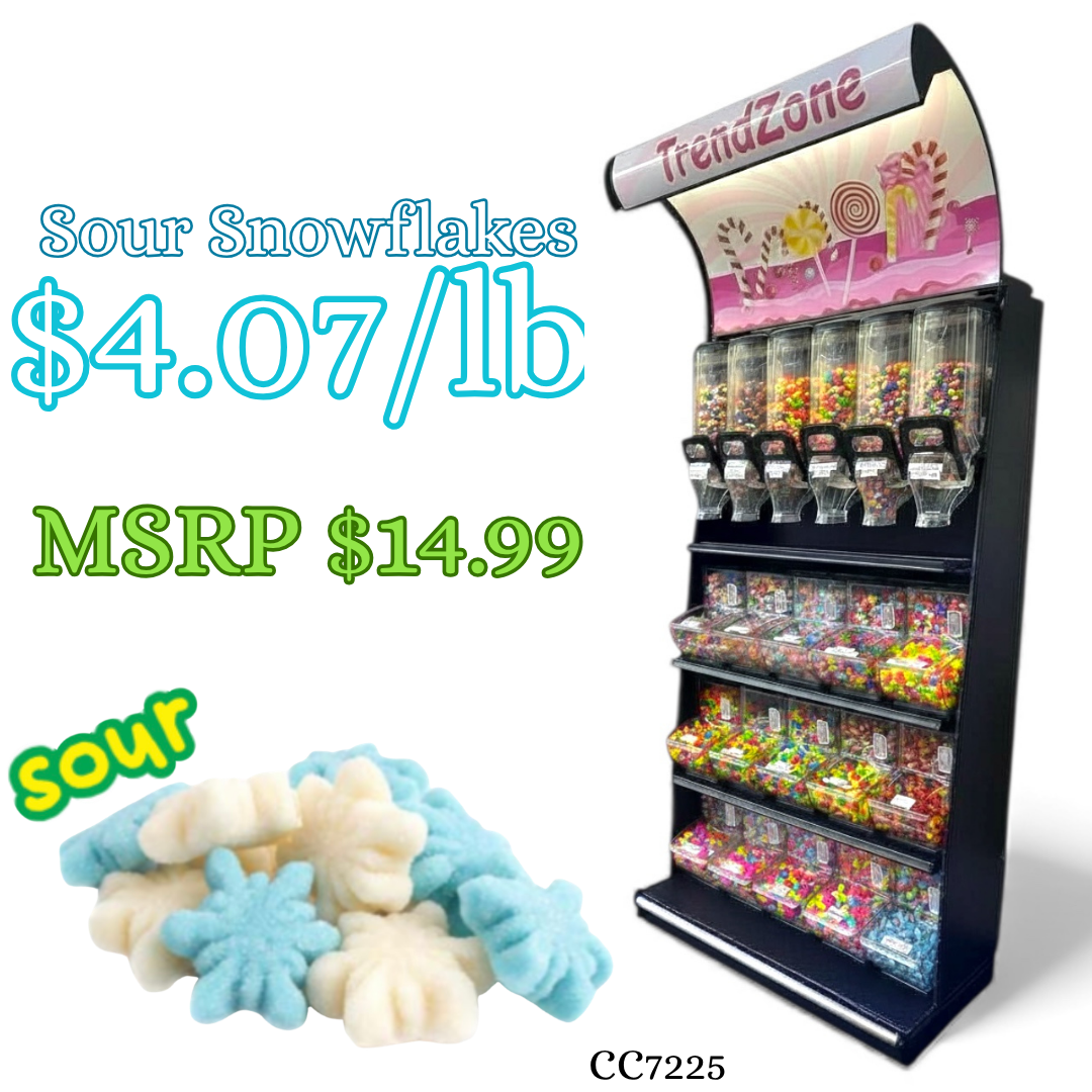 Bulk Candy Gummies β Sour! Snowflakes- Case of 26.45 lb