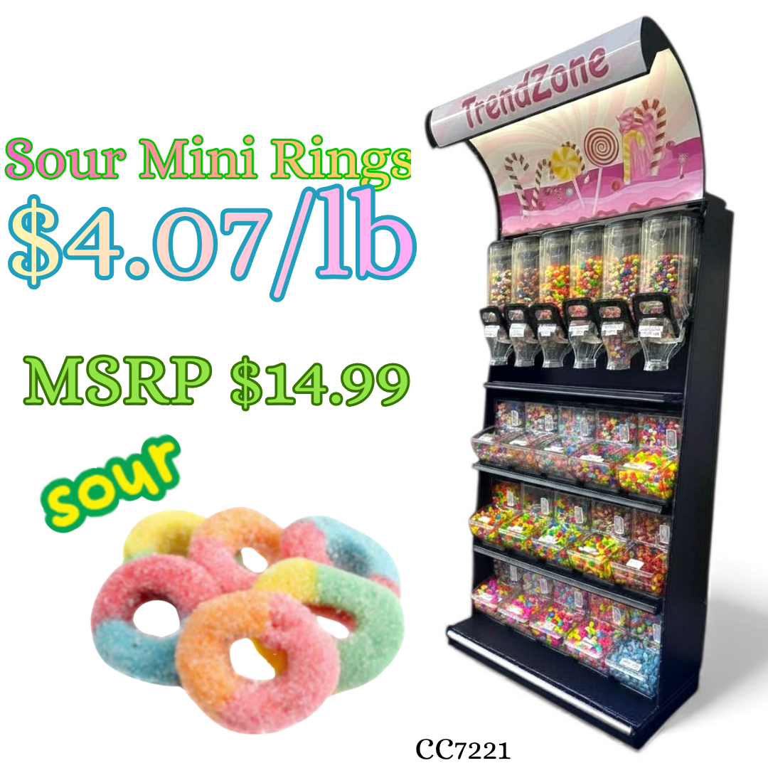 Bulk Candy Gummies β Sour! Mini Rings - Case of 26.45 lb