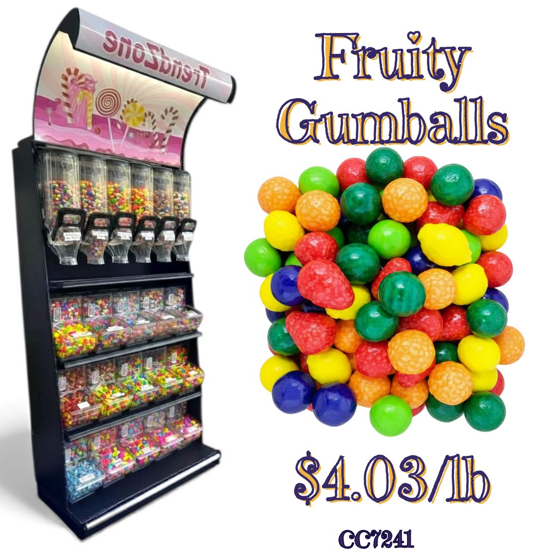 Bulk Candy Gumballs β Fruity - Case of 22 lb