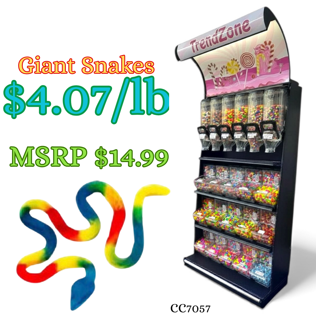 Bulk Candy Gummies β Giant Snakes - Case of 26.45 lb