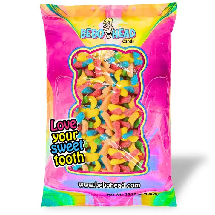 Bulk Candy Gummies β Sour! Neon Worms - Case of 26.45 lb