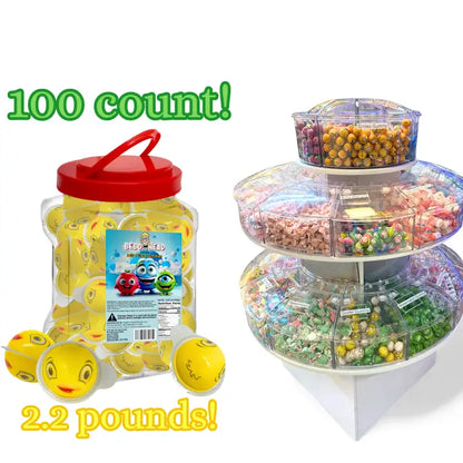 Bulk Candy 100ct Party Tub -   Bebo Head Ducks Jelly Filled Gummies - Case of 8