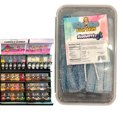 Bulk Candy Belts – Sour Blue Raspberry - Case of 19.8 lbs