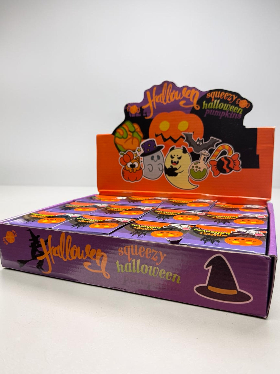Maltose Squishy - Glitter Jack-O-Lantern – 12 pcs