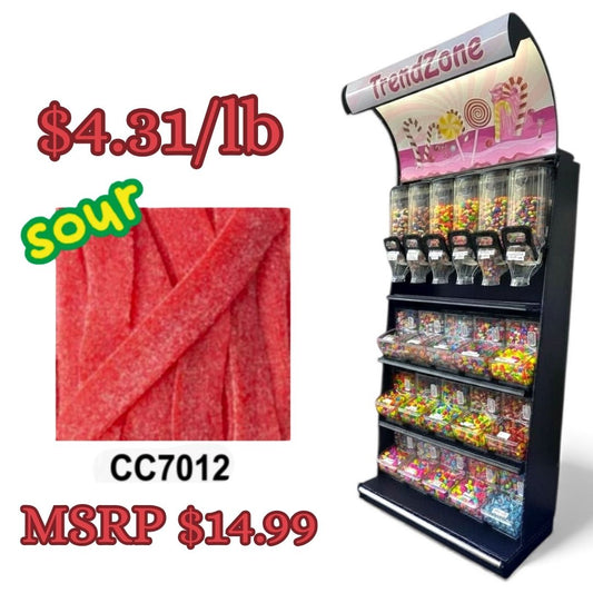 Bulk Candy Belts – Sour Strawberry - Case of 19.8 lbs