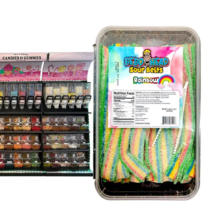 Bulk Candy Belts – Sour Rainbow - Case of 19.8 lbs