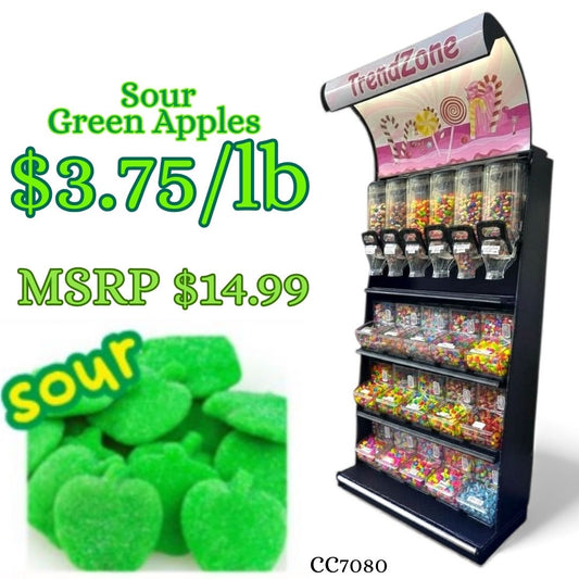 Bulk Candy Gummies – Sour! Green Apples - Case of 26.45 lb