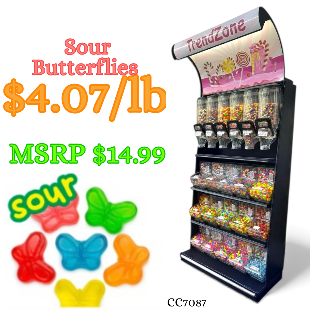 Bulk Candy Gummies – Sour! Butterflies - Case of 26.45 lb