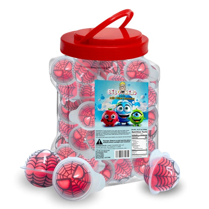 Bulk Candy 100ct Party Tub - Bebo Head SpiderGuy Jelly Filled Gummies - Case of 8