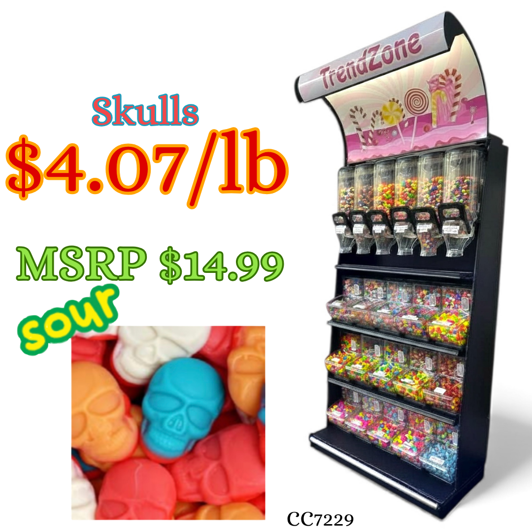 Bulk Candy Gummies – Sour! Skulls - Case of 26.45 lb