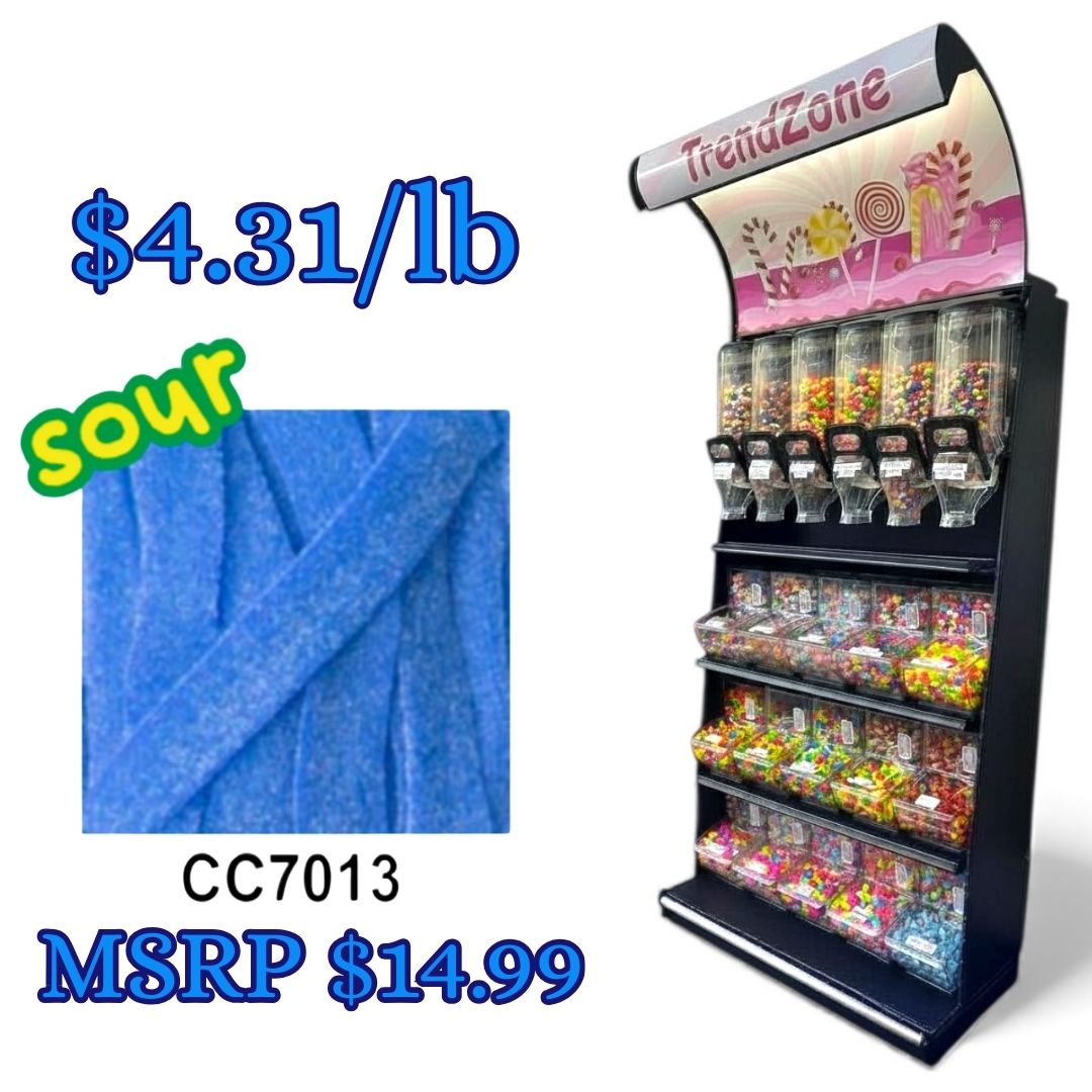 Bulk Candy Belts – Sour Blue Raspberry - Case of 19.8 lbs