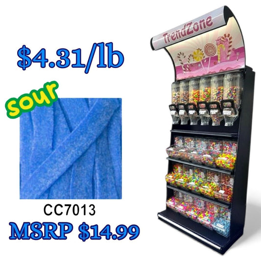 Bulk Candy Belts – Sour Blue Raspberry - Case of 19.8 lbs
