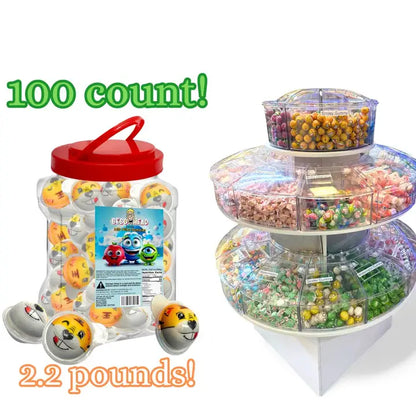 Bulk Candy 100ct Party Tub -  Bebo Head Beaver Face Jelly Filled Gummies - Case of 8