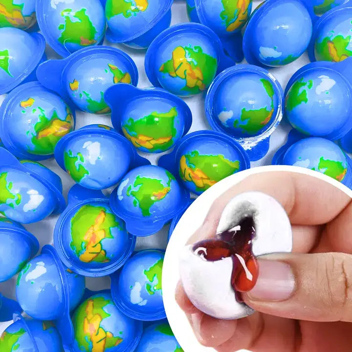Bulk Candy 100ct Party Tub - Bebo Head Globe Jelly Filled Gummies - Case of 8