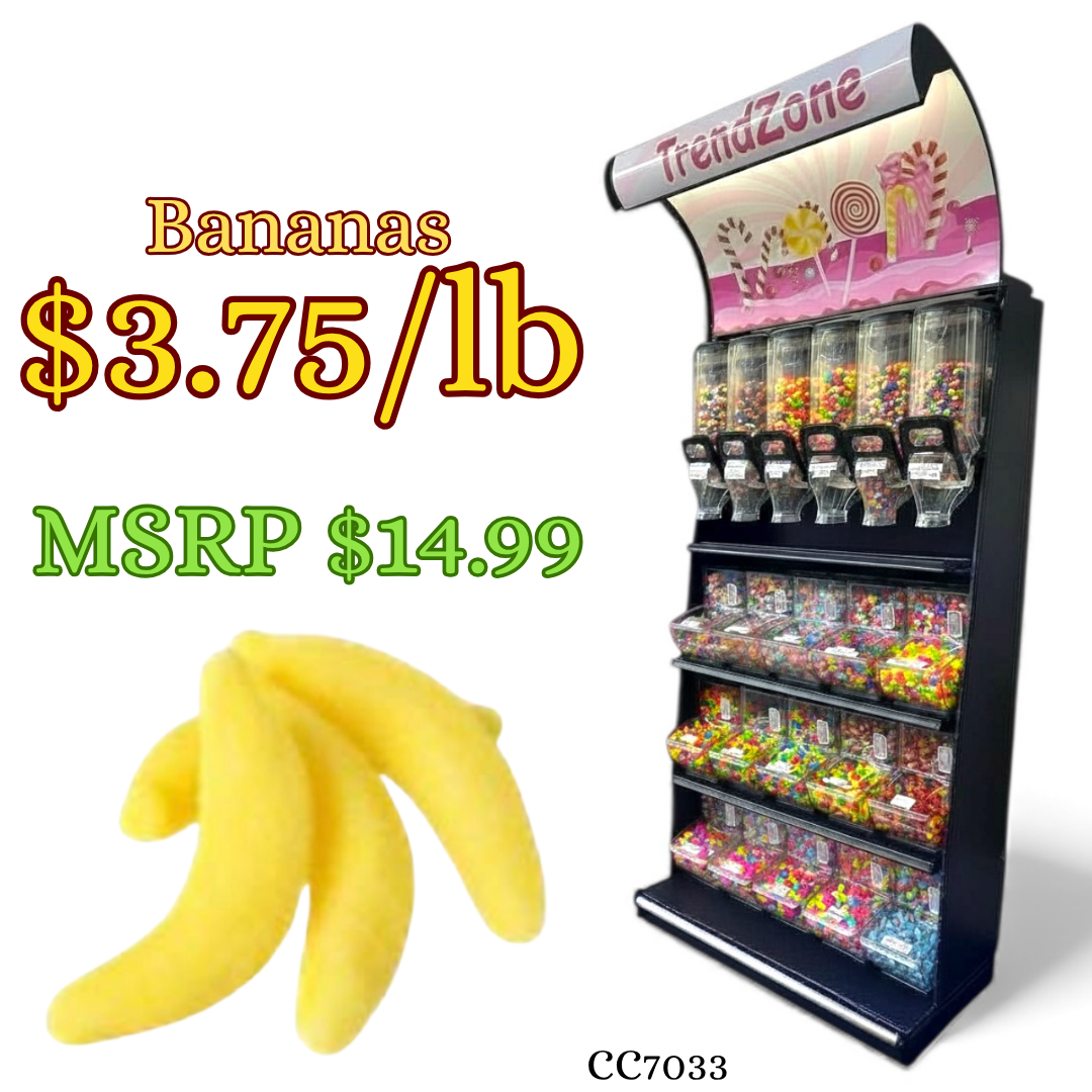 Bulk Candy Gummies – Bananas - Case of 26.45 lb