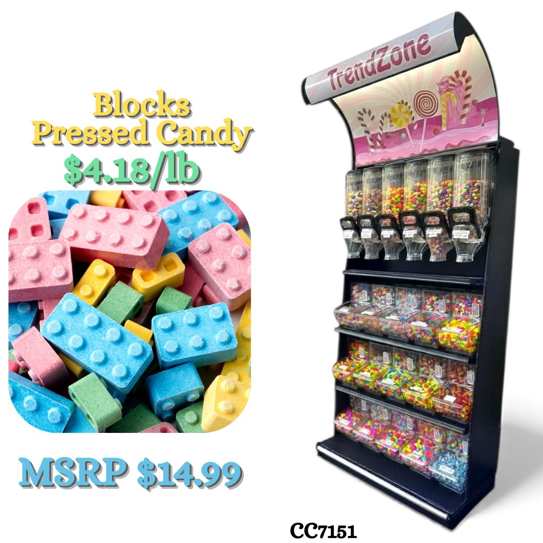 Bulk Candy Pressed Candy – Blocks Style  - Case of 22 lb