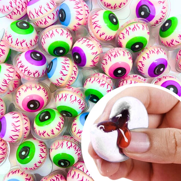 Bulk Candy 100ct Party Tub - Bebo Head Eye Balls Jelly Filled Gummies - Case of 8