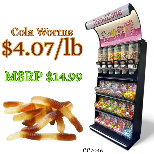 Bulk Candy Gummies – Cola Worms - Case of 26.45 lb