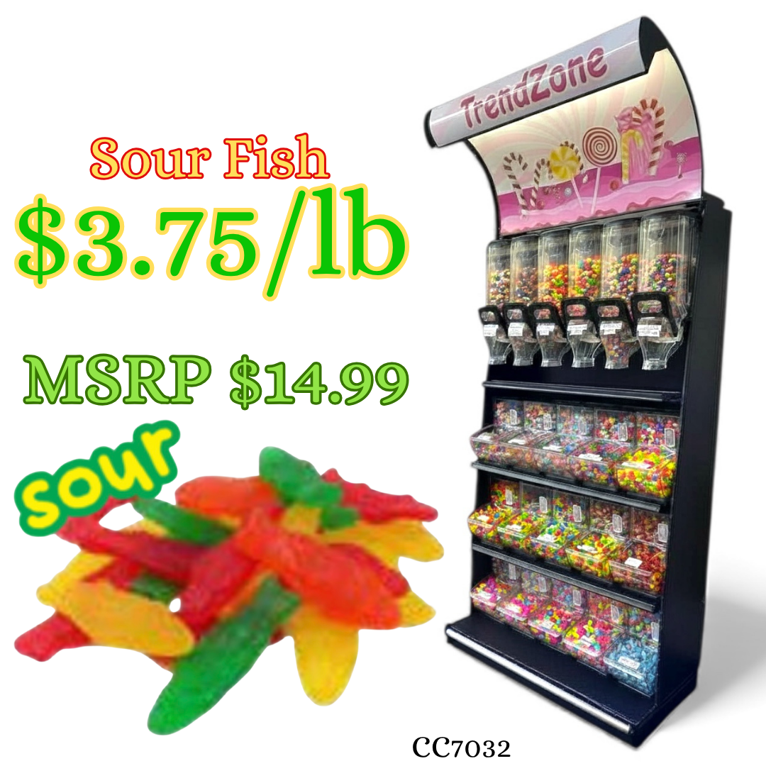Bulk Candy Gummies – Sour! Fish - Case of 26.45 lb