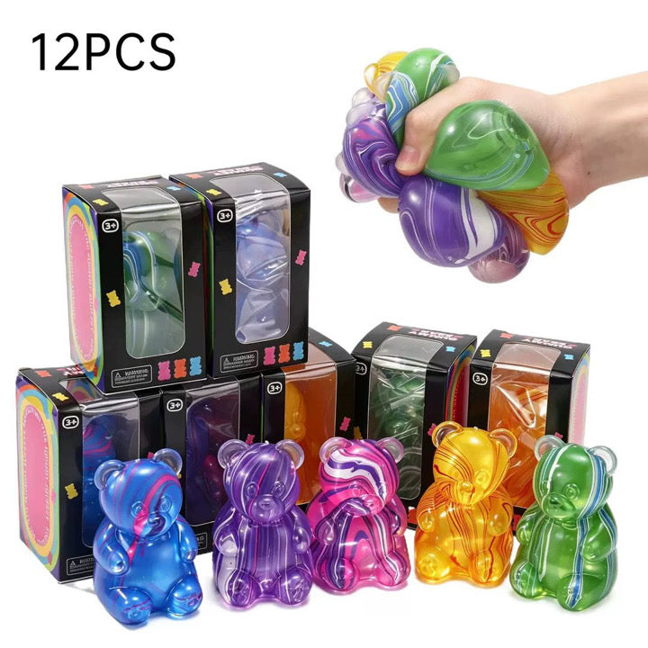 Maltose Squishy - Marbled Bears – 12 pcs