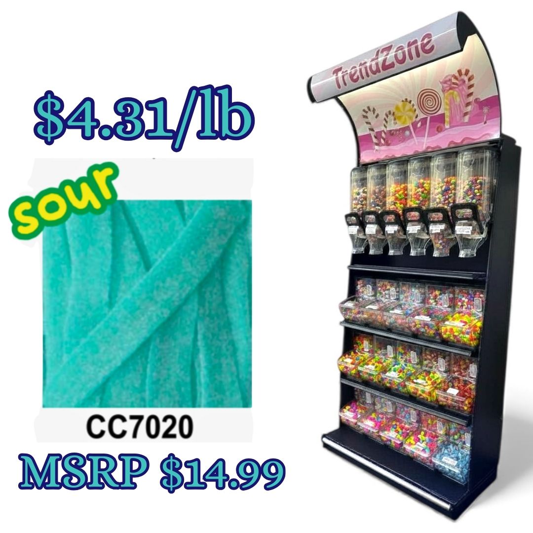 Bulk Candy Belts – Sour Bubble Gum - Case of 19.8 lbs
