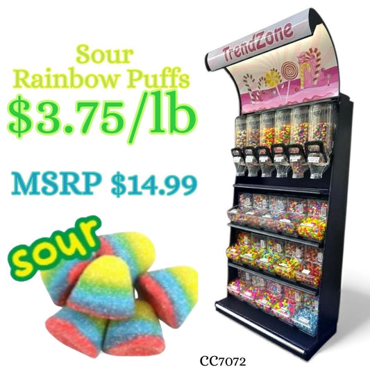 Bulk Candy Gummies – Sour! Rainbow Puffs - Case of 26.45 lb