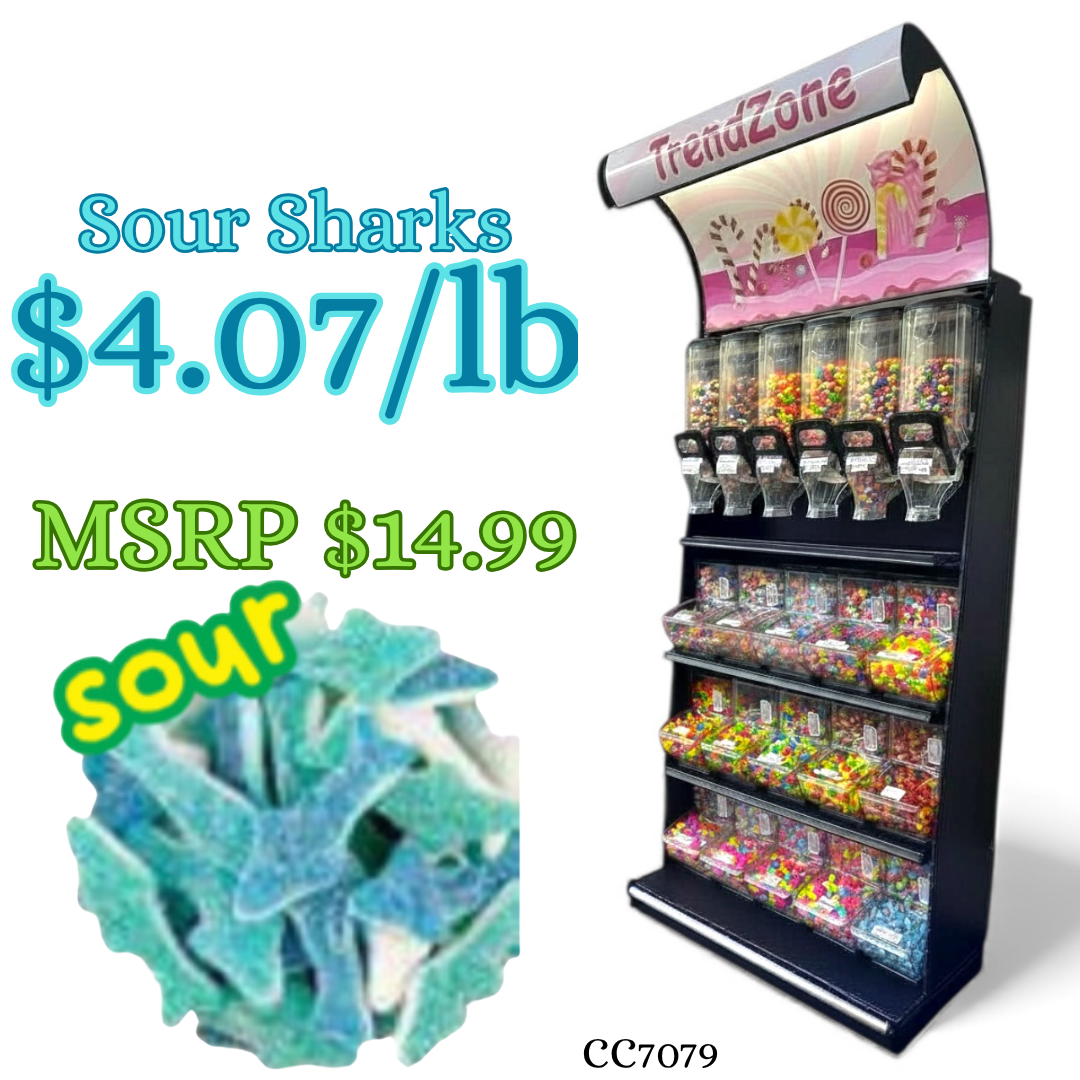 Bulk Candy Gummies – Sour! Sharks - Case of 26.45 lb