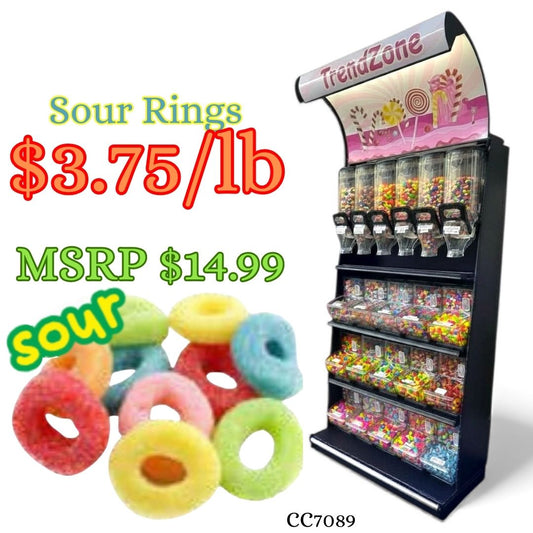 Bulk Candy Gummies – Sour! Rings - Case of 26.45 lb