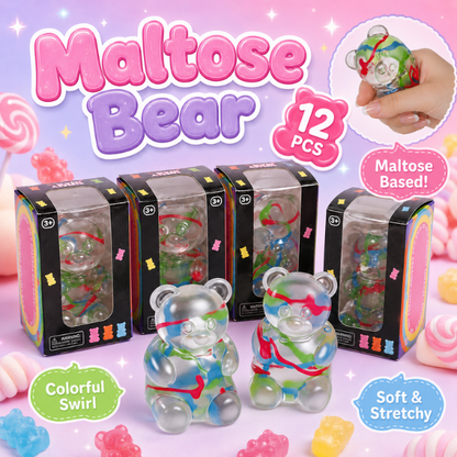 Maltose Clear Bear Squishy – 12 pcs