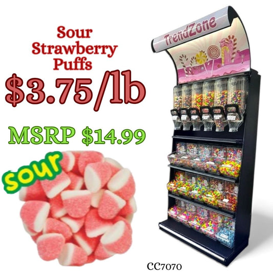 Bulk Candy Gummies – Sour! Raspberry Puffs - Case of 26.45 lb