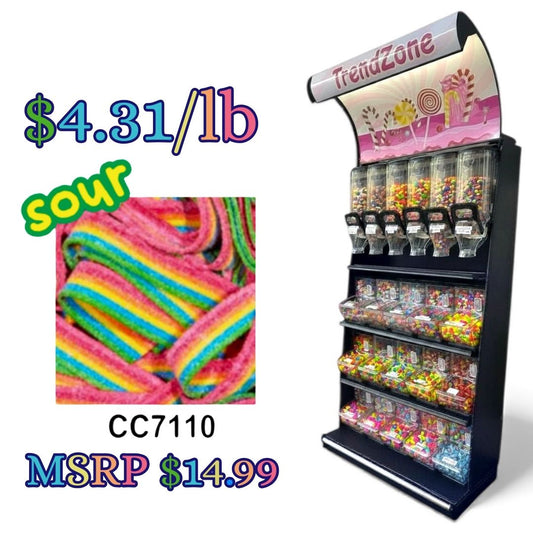 Bulk Candy Belts – Sour Rainbow - Case of 19.8 lbs