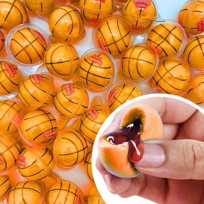 Bulk Candy 100ct Party Tub - Bebo Head Basketball Jelly Filled Gummies - Case of 8