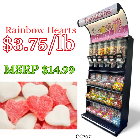Bulk Candy Gummies – Rainbow Hearts- Case of 26.45 lb
