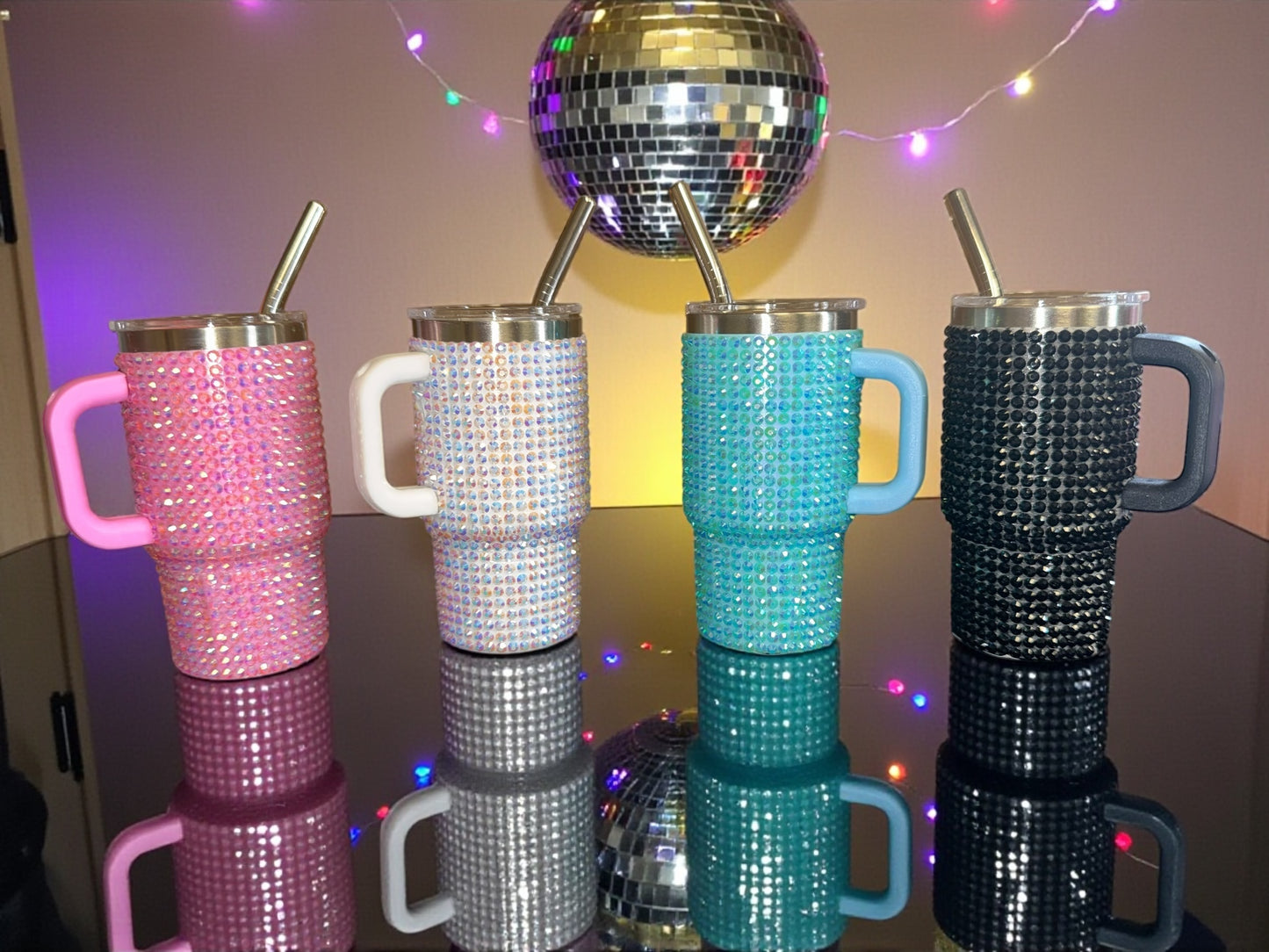 Mini Tumblers with straws 2.5 oz - Bedazzled - Case of 16