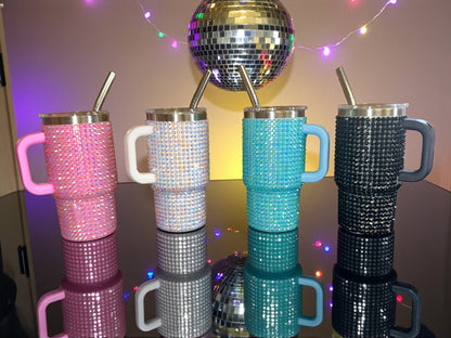 Mini Tumblers with straws 2.5 oz - Bedazzled - Case of 16