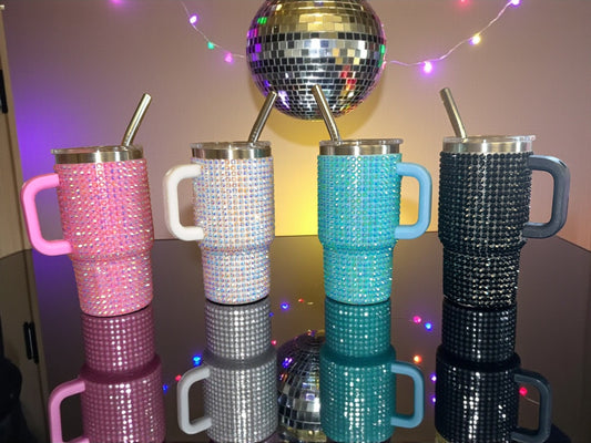 Mini Tumblers with straws 2.5 oz - Bedazzled - Case of 16