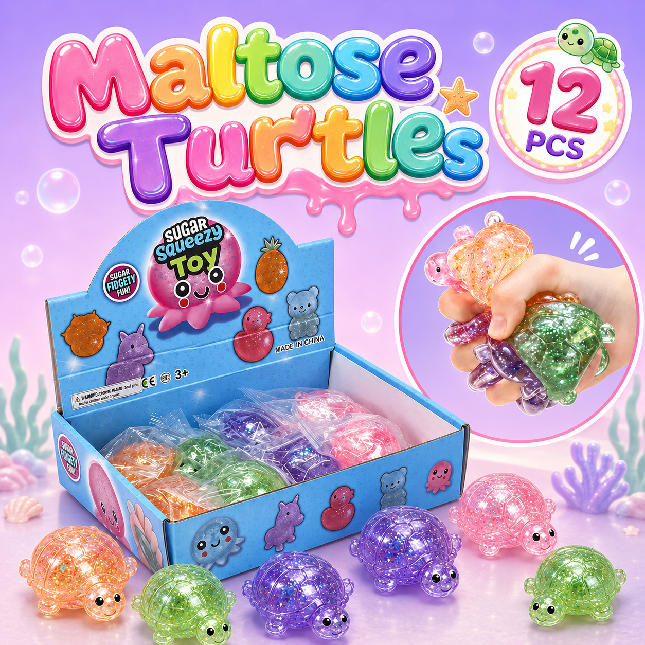 Maltose Squishy - Turtles – 12 pcs