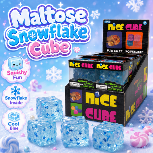 Maltose Squishy - Snowflake Cheese Cube – 12 pcs