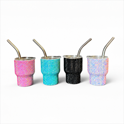Mini Shot Glass with straws 2oz - Bedazzled - Case of 24