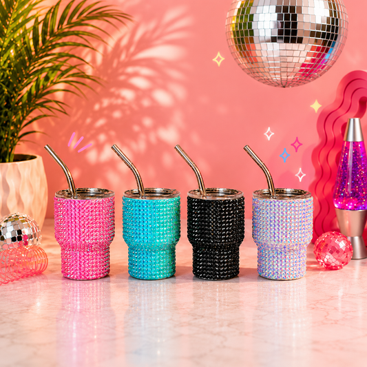 Mini Shot Glass with straws 2oz - Bedazzled - Case of 24