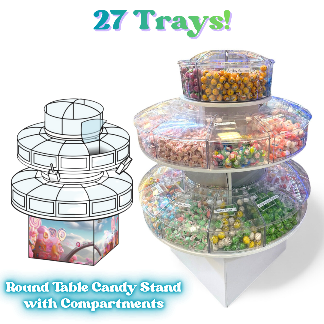 27-Tray Round Table Candy Display Stand