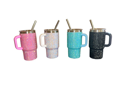 Mini Tumblers with straws 2.5 oz - Bedazzled - Case of 16