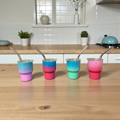 Mini Shot Glass with straws 2oz - Ombre - Case of 24