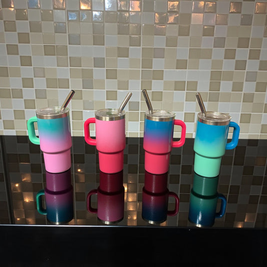 Mini Tumblers with straws 2.5 oz - Ombre - Case of 16