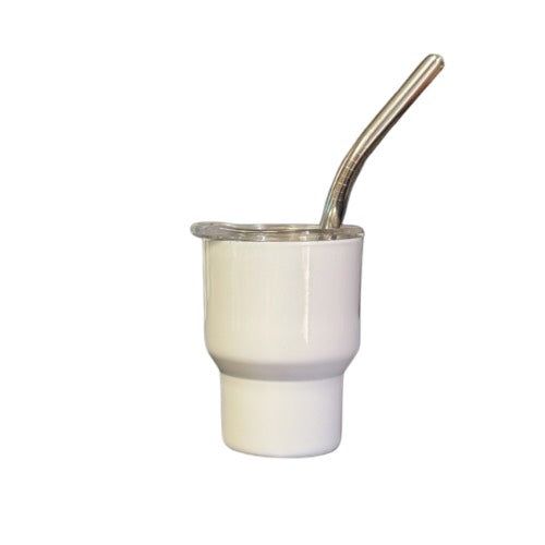 Mini Shot Glass with straws 2oz - Solid - Case of 24