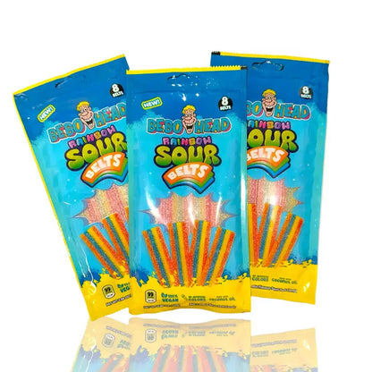 Bebo Head Sour Belts - Rainbow and Fruity Flavors Case of 30
