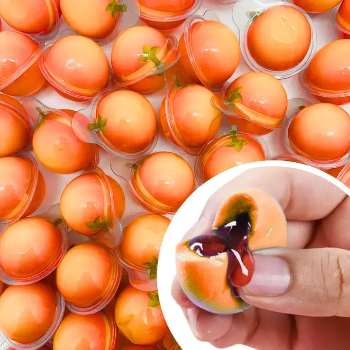 Bulk Candy 100ct Party Tub -   Bebo Head Orange Jelly Filled Gummies - Case of 8
